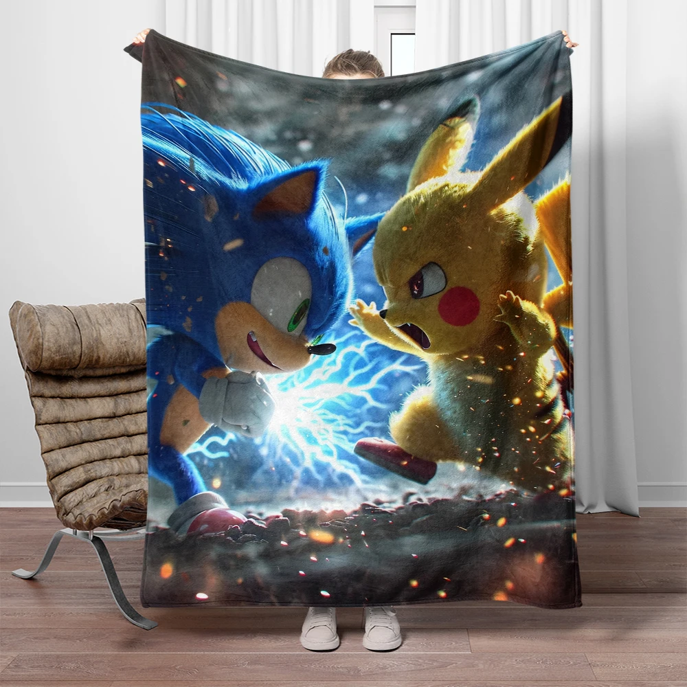 Pikachu the hottest anime Cartoon Blanket. Seasonal blankets. Used for sofas, beds, living rooms, travel picnics, cute blankets,