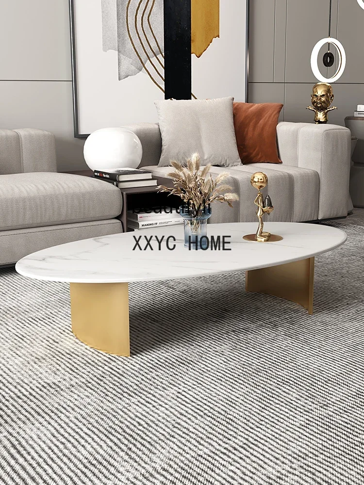 Tavolino ovale Tavolino da caffè creativo nordico semplice moderno unico in pietra