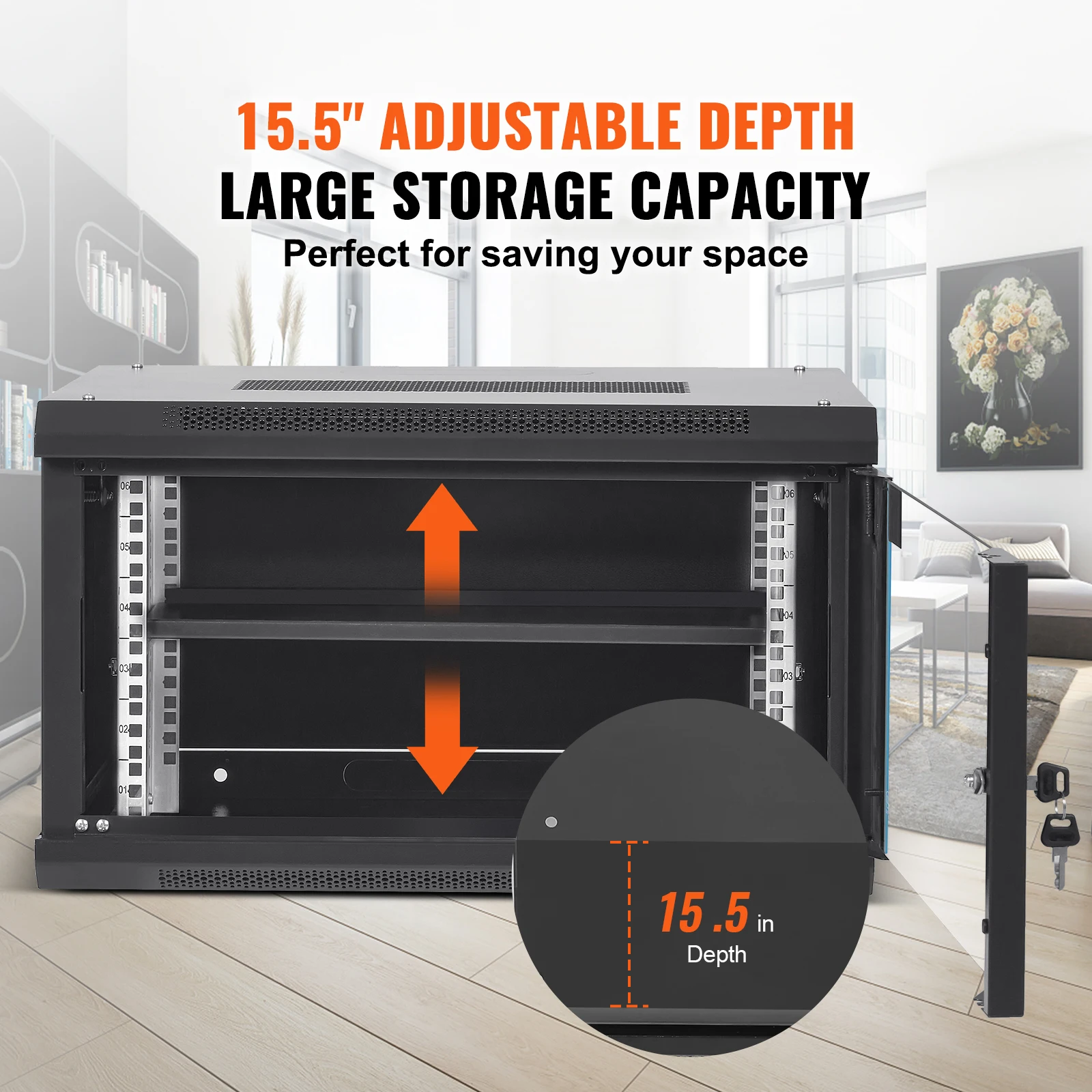 Multifunctional Network Server Cabinet 9U/6U/12U Floor Standing/Wall Mounted Server Enclosure, Microdata Center Office