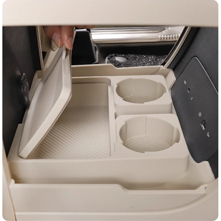 For VOYAH Dream 2025-2026 Central Control Storage Box Car Interior Modification Accessories Storage Box with Dual Cup Holders