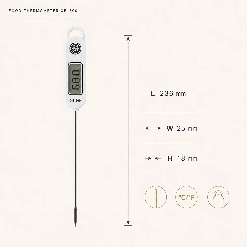 Instant Read Digital Cooking Thermometer Stainless Probe ℃/℉ Switch Kitchen Tool for BBQ Grilling Baking Temperature Measure