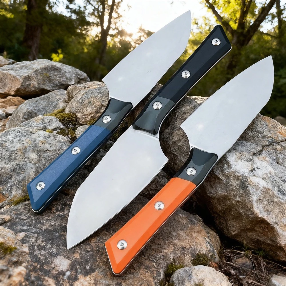 

Тактический нож с фиксированным лезвием с G10 и алюминиевой ручкой - стальные острые ножи D2 для фруктов для охоты на открытом воздухе, кемпинга, инструмента для выживания