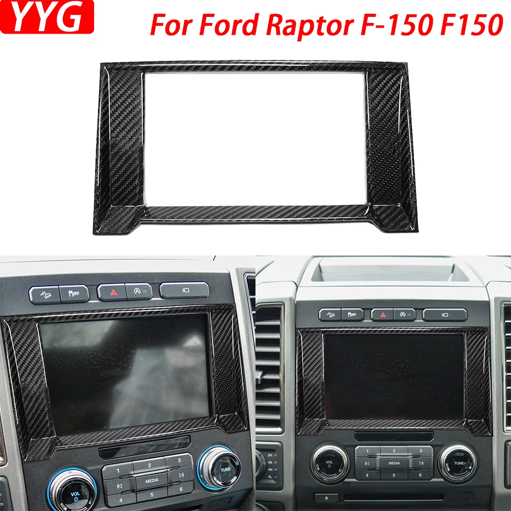 

For Ford Raptor F-150 F150 2015-2020 Real Dry Carbon Fiber Center Console Navigation Panel Trim Cover Car Interior Accessories