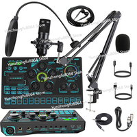 Professional SX91 48v Live Sound Card Set Audio Usb Sound Card BM800 U87 ZX320 Capacitive Studio Mike Wind Flow Podcast