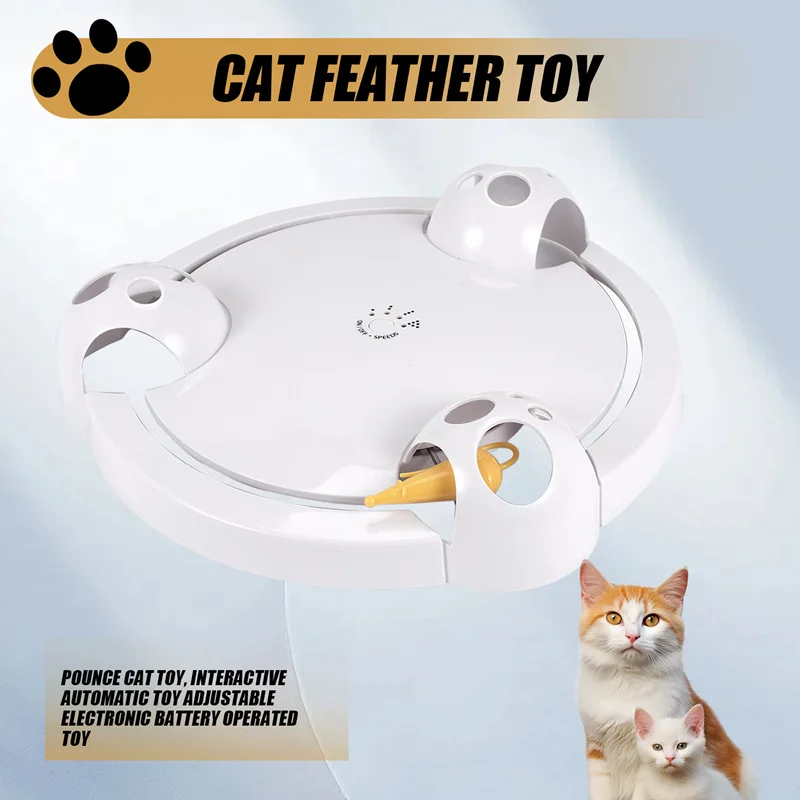 Pounce Cat Toy, Interactive Automatic Toy Adjustable Electronic Battery Operated Toy