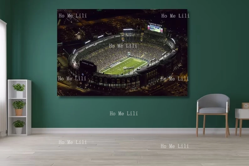 Lambeau Field Canvas Print Football Stadium Painting Sports Poster American Football Art Wall Decor