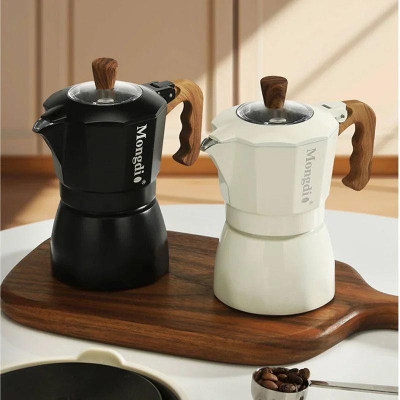 Mongdio Double Valve Moka Pot Coffee Maker Small Home Use Italian Espresso Machine with Pour Over Coffee Set