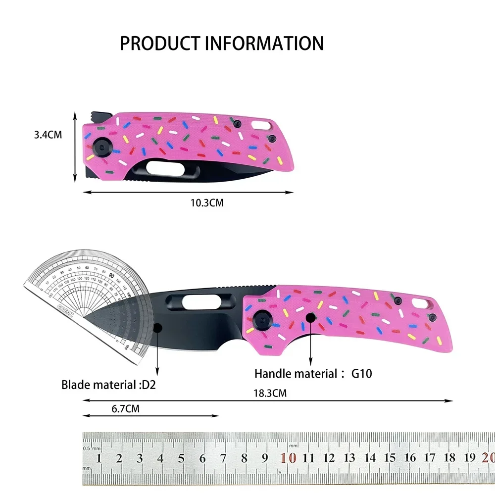 

Складной уличный складной нож, пончик, маленький головоломка, карманный нож D2, лезвие G10, нож для выживания в кемпинге, походный охотничий инструмент