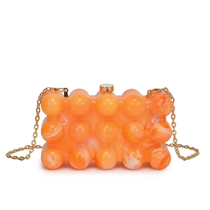 Wave Pearl Eggshell Quebag pour femme, petit sac carré personnalisé, sac à bandoulière JOCrossbody en acrylique, nouveau, 2024