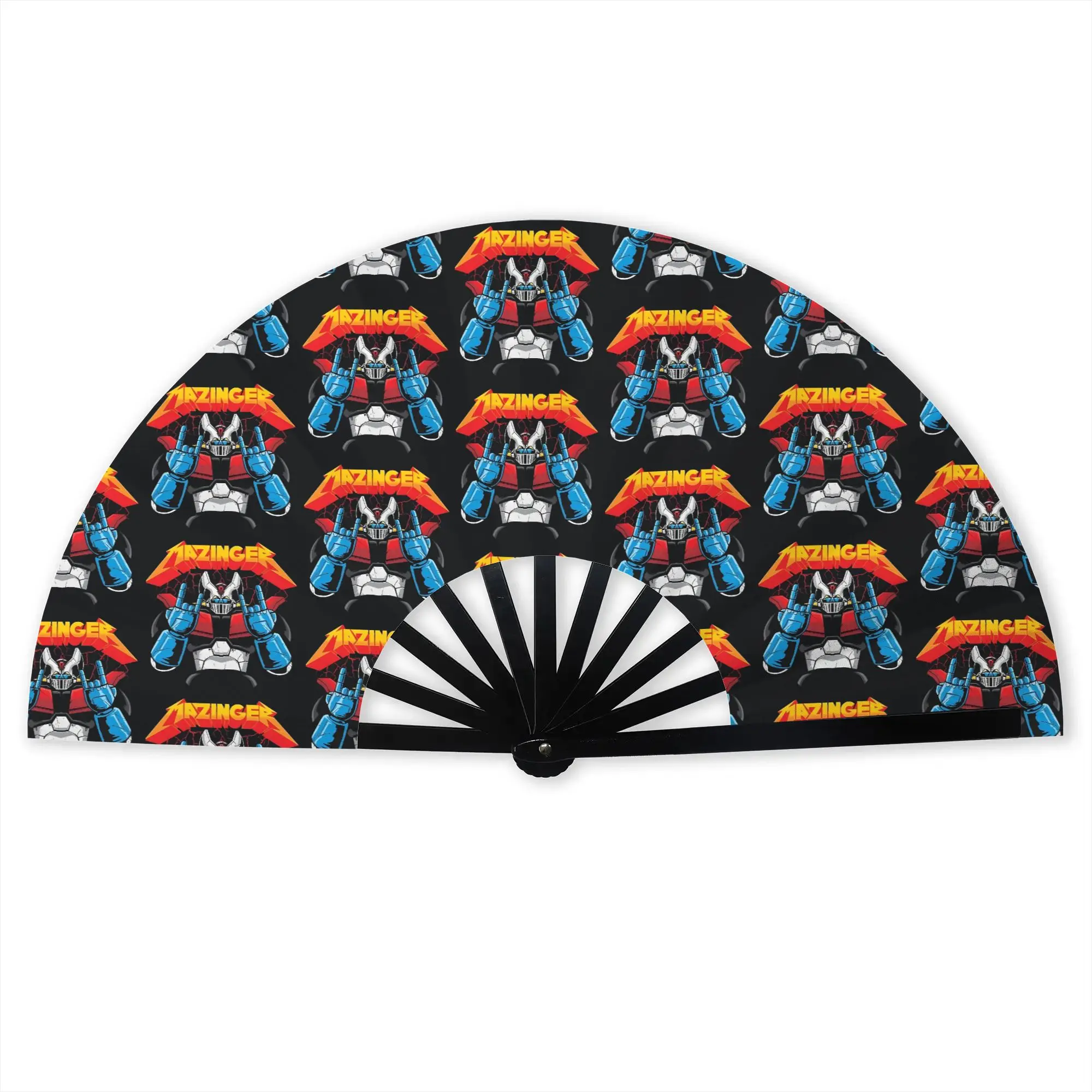 M-Mazingered Z Traditional Folding Fan Oriental Art Super Robot High-Quality Polyester Fans Gift Elegant Decorative Hand Fan