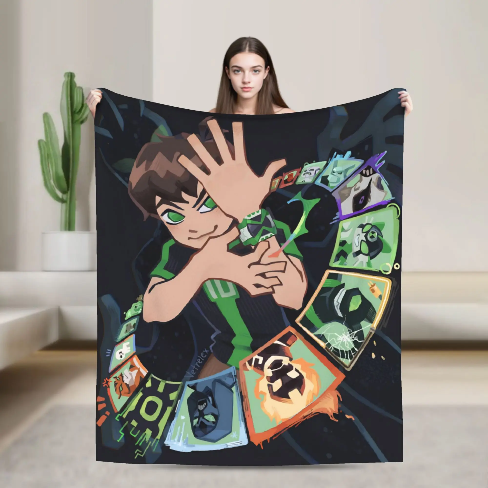 New Arrival Ben 10 Anime Blanket Soft Flannel  Relax Throw Blanket Machine Washable