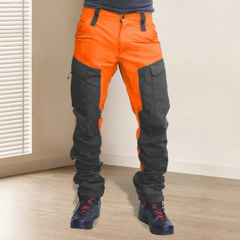 

Брюки для активного отдыха Прочные мужские брюки-карго на открытом воздухе с несколькими карманами Дизайн с цветными блоками Облегающий крой для работы и путешествий
