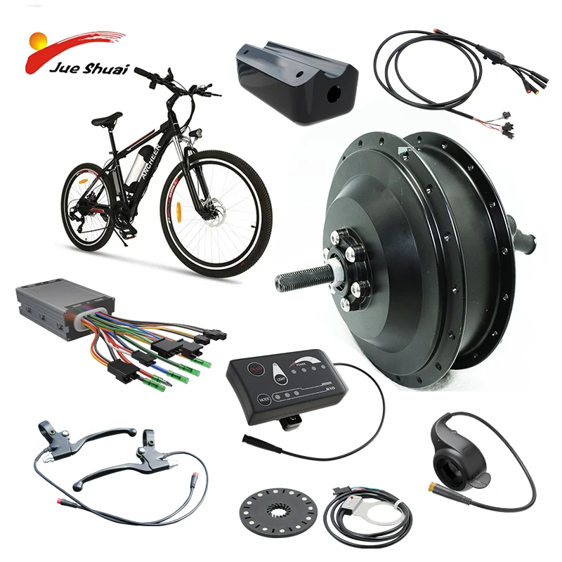 36V 250W 350W 500W Electric Bicycle Conversion Kit Front Wheel Drive Hub Motor with Controller Display PAS  for Mountain Bike