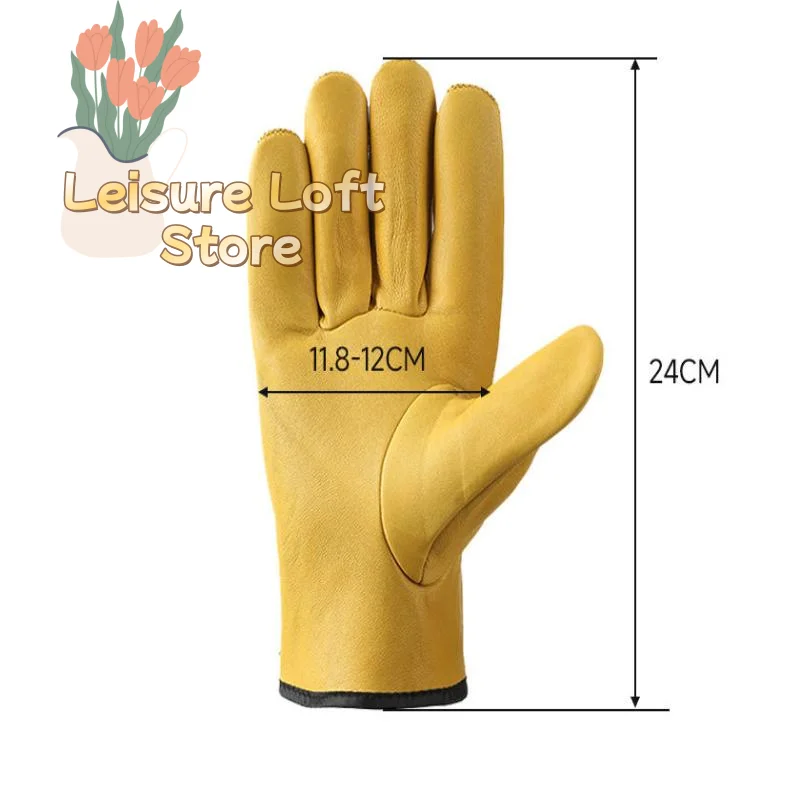 

Sheepskin Leather Protective Gloves 1 Pair for Welding and Heavy Duty Work Comfortable Hand Protection for Workers