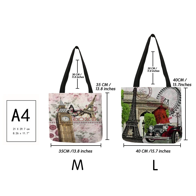 Retro British France Shopping Bag Casual Women Totes Shoulder Bags Female Handbag for Women 2022