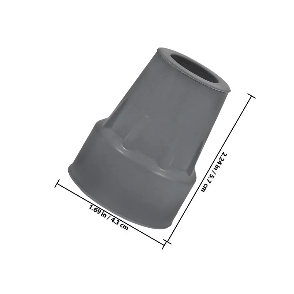 2Pcs Grey Rubber Crutch Tip Covers Non-Slip Traction Enhanced Comfortable Shock Absorption Floor Safe Crutch Tips for Walking