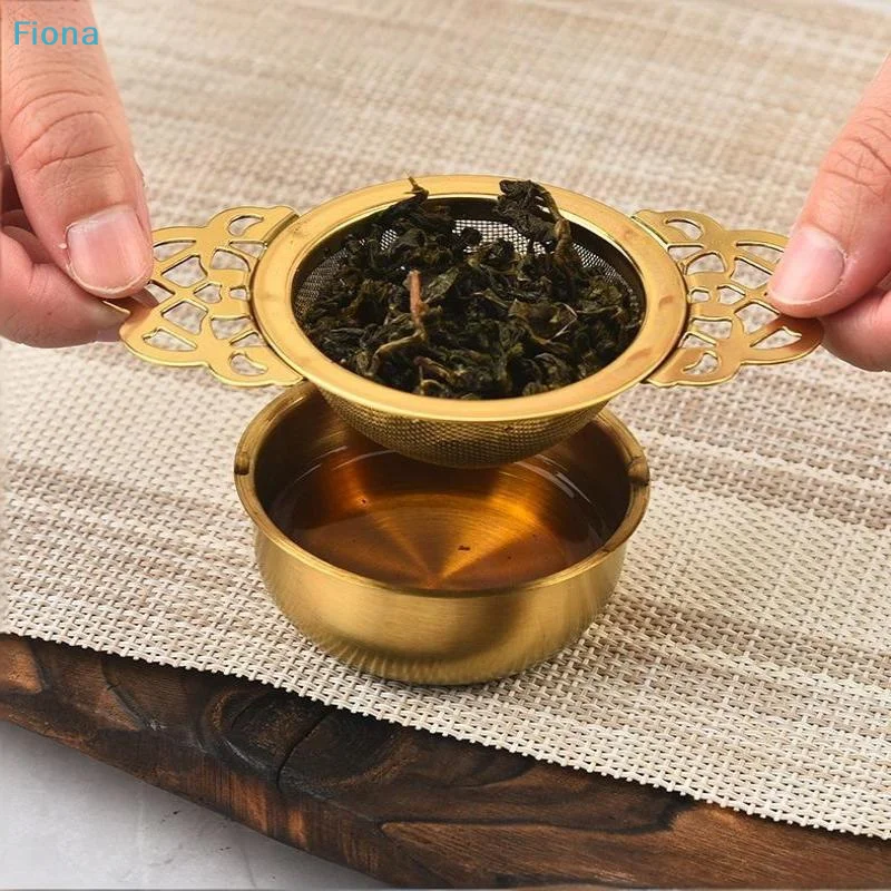 Picture 3: ✔Double-layer Fine Mesh Tea Strainer Stainless Steel Filter Sieve Teaware Lace Tea Drain Useful Tea Infusers Kitchen Accessories