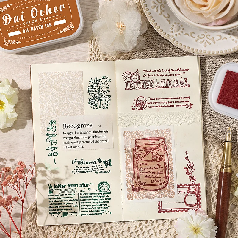 1 коробка разноцветных чернильных подушечек с масляными чернилами, портативных красочных чернильных подушечек, подходит для украшения скрапбукинга, поделок своими руками, журнала ручного счета