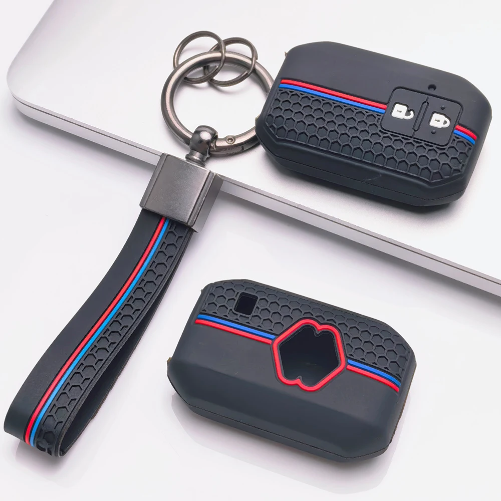 Sport Key Fob Case with Keychain for Suzuki Swift Ertiga Ignis Baleno XL7 Ciaz Dzire Wagon 2 Button Shockproof Key Fob Protector