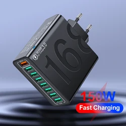 Total 150W Charger USB Quick Charge 3.0 Mobile Phone Charge Adapter Fast Wall Charger For iPhone Xiaomi Huawei EU/US/KR Plug