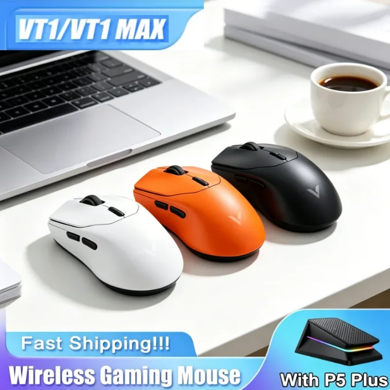 Ergonomic Rapoo VT1 MAX GEN 2 Wireless Gaming Mouse 53g Ultra Lightweight True 8K Polling Rate 750Hr Battery Life