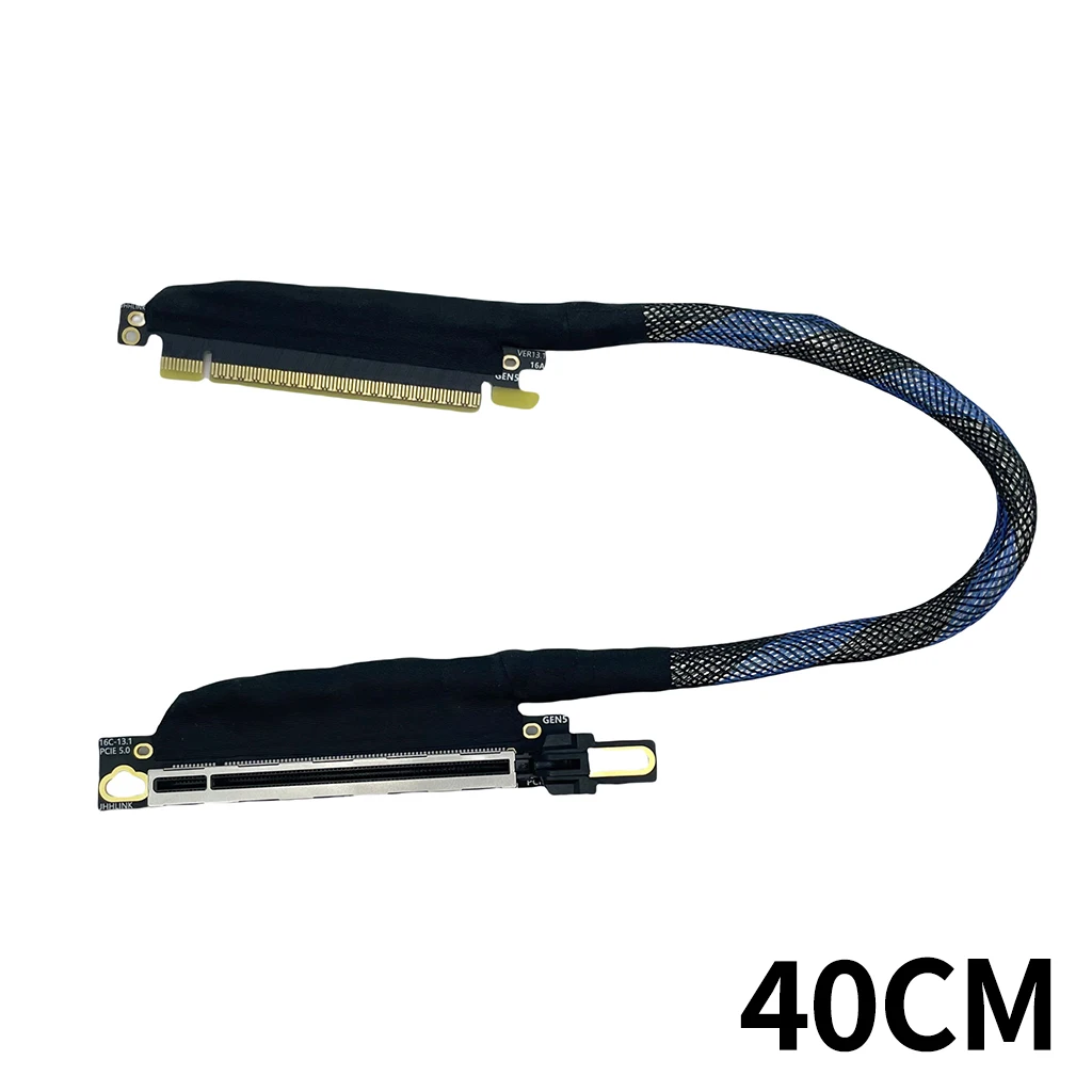 PCIE 5.0 X16 Graphics Card GPU Extension Cable Silver Plated PCI-E 5.0 X16 GEN5 64GT\S Adapter Cable High Speed Server Cable