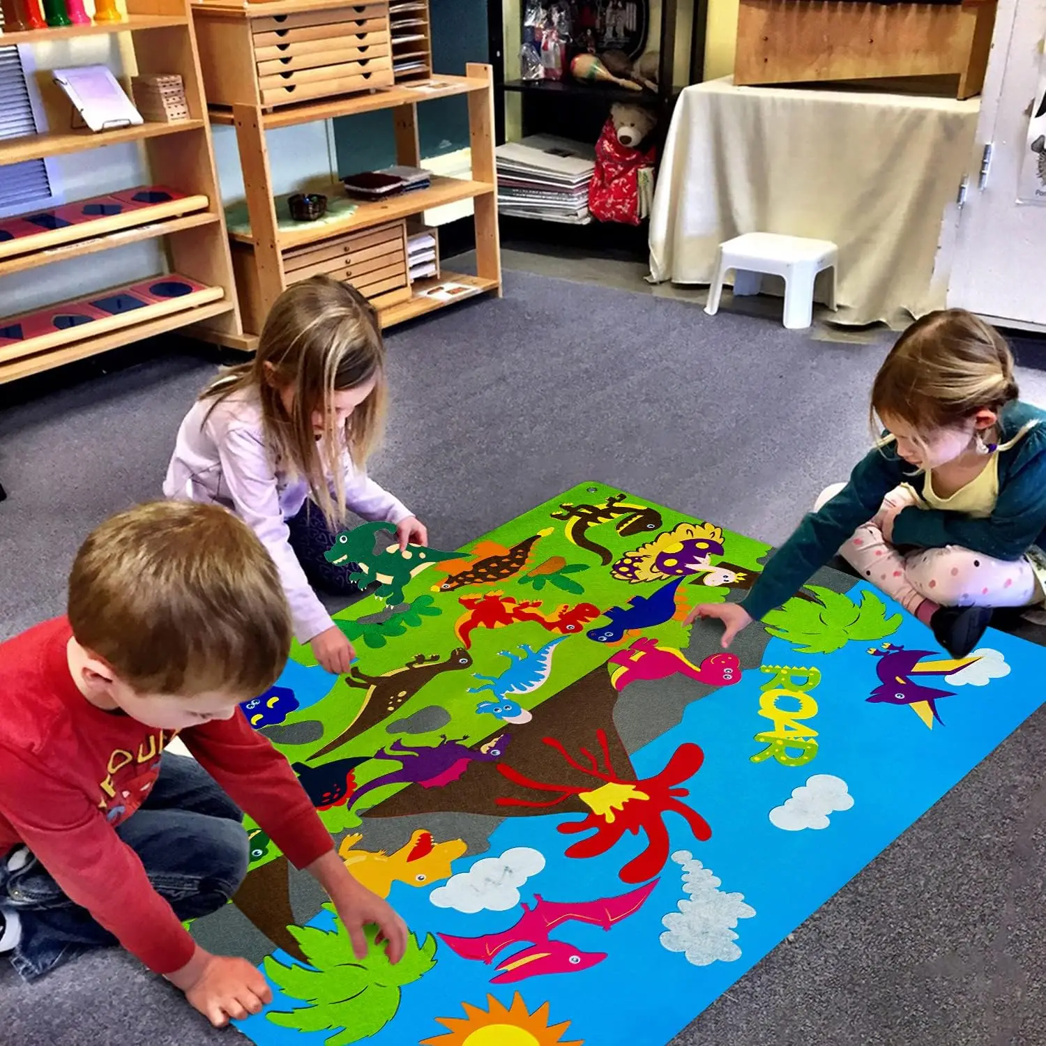 Zoom Tier Filz Geschichte Bord Montessori Frühen Lernen Spielzeug Themen Storytelling Flanell Spielzeug Interaktive Spiel Wand Hängen Geschenke – Detail 16