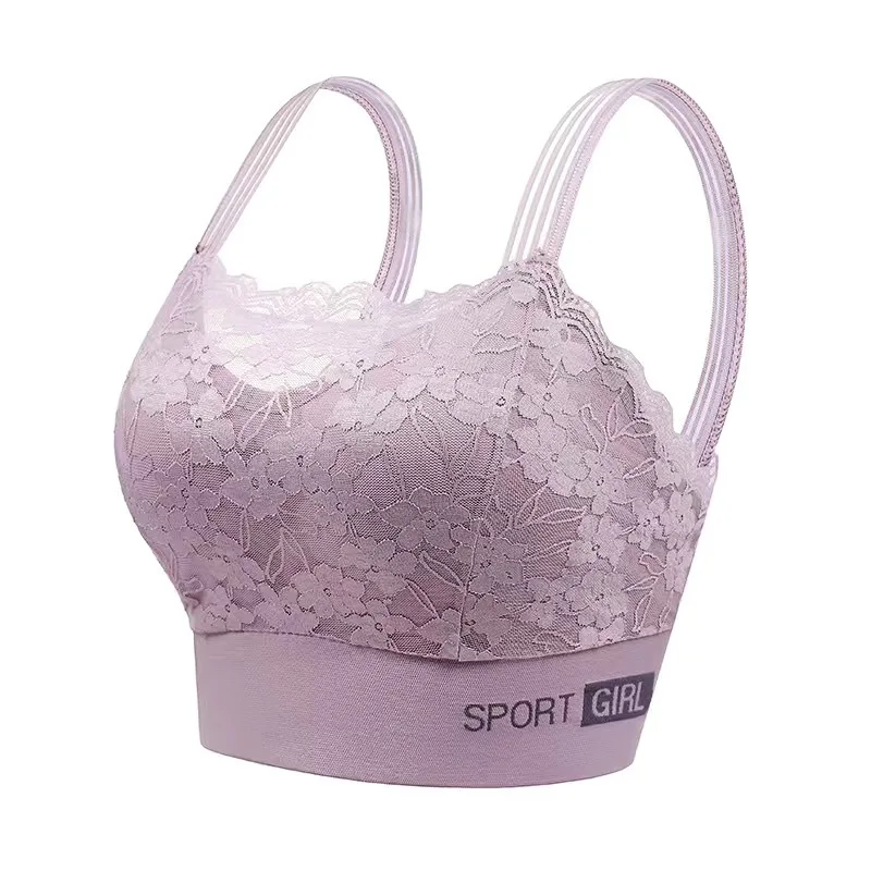 Sexy Lace Seamless Large Size Women\'s Bra Comfortable Breathable Sports Beauty Back Vest Sleep Gathered Wrapped Chest Tube Top