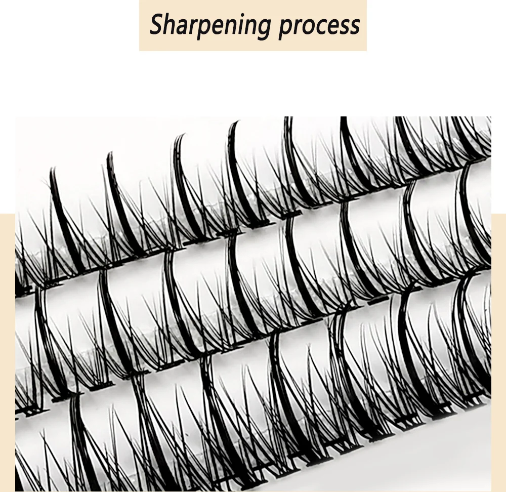 Natürliches Damen-Make-up, falsche Wimpern, 1 Schachtel mit 60 Clustern, Wimpernverlängerung, einzelnes Cluster-Wimpernwerkzeug – Detail 9