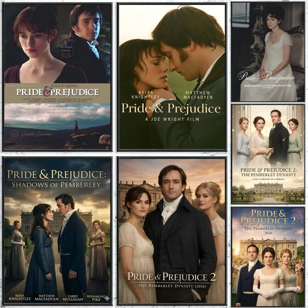 Movie Pride & Prejudice Poster Self-Adhesive Waterproof Wall Stickers Coffee Bar Home Wall Decor