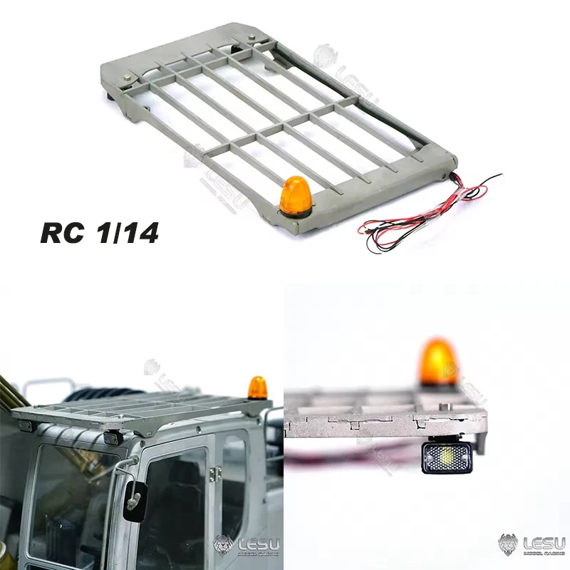 LESU RC Parts Metal Cabin Roof Safety Net Light Spare for 1/14 RC Hydraulic Wheeled Excavator ET30H A0006 Digger Model Toys