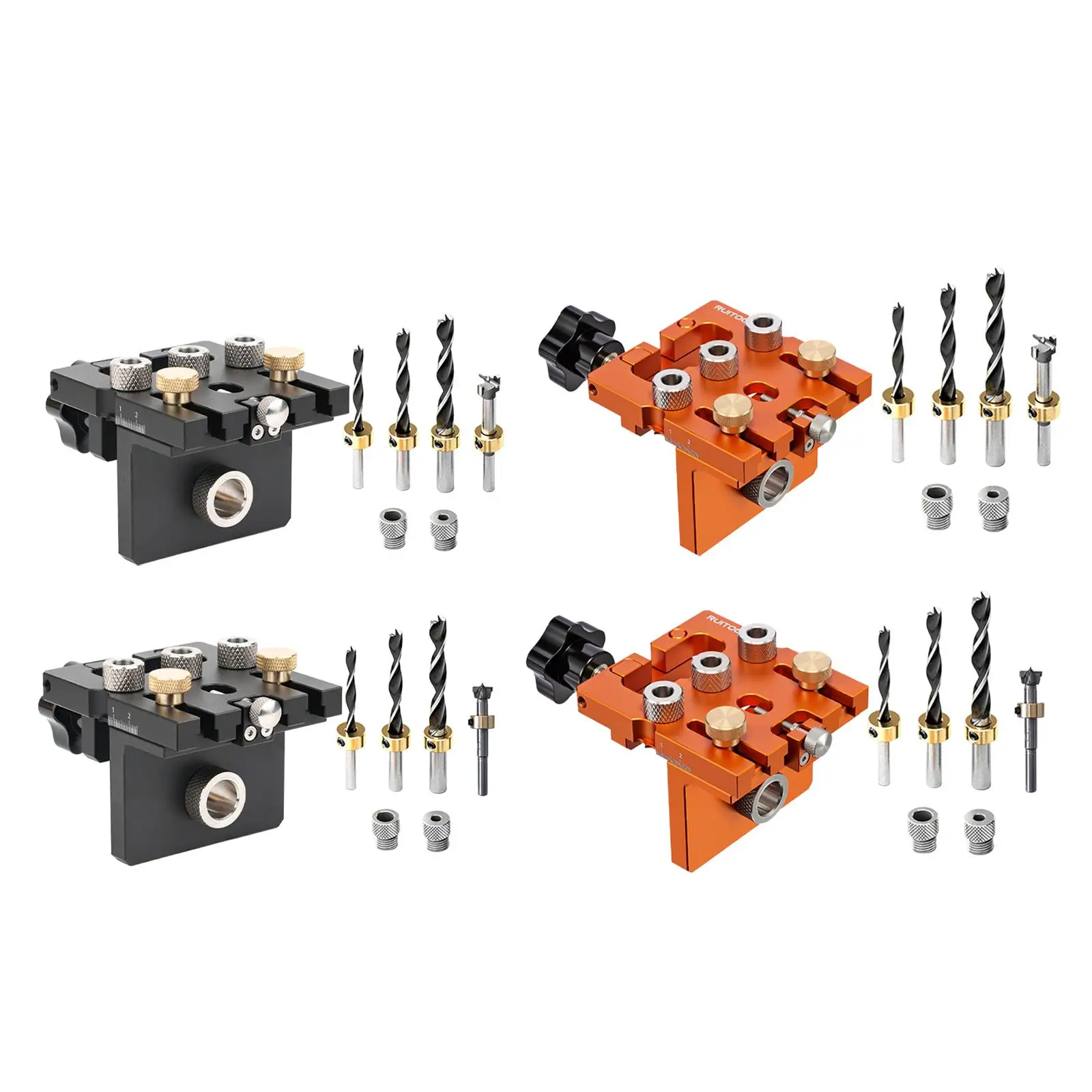 

Doweling Jig Kit Puncher Tool Easy Disassembly Wood Hole Opener for Board Splicing 3 in 1 Drill Guide Locator Woodworking