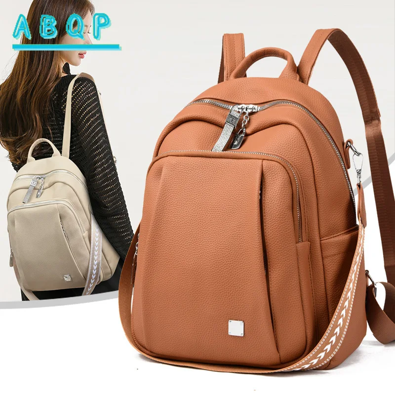 

Новый женский рюкзак люксового бренда, однотонный, модный, большой вместимости, легкий, повседневный, высокого качества