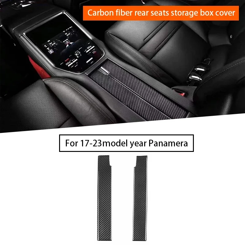 

2pc Dry Carbon Fiber Rear Seats Storage Box Cover for Porsche Panamera 971 2017-2023