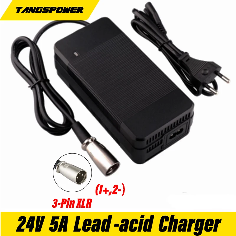 24V 5A Smart Lead Acid Battery Fast Charger For 28.8V Lead-acid Charger With 3Pin XLR Connector With Fan Strong Heat Dissipation