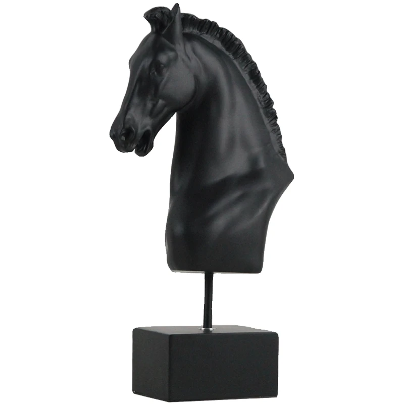 

High-end black horse head ornament niche personalized designer high-end decoration