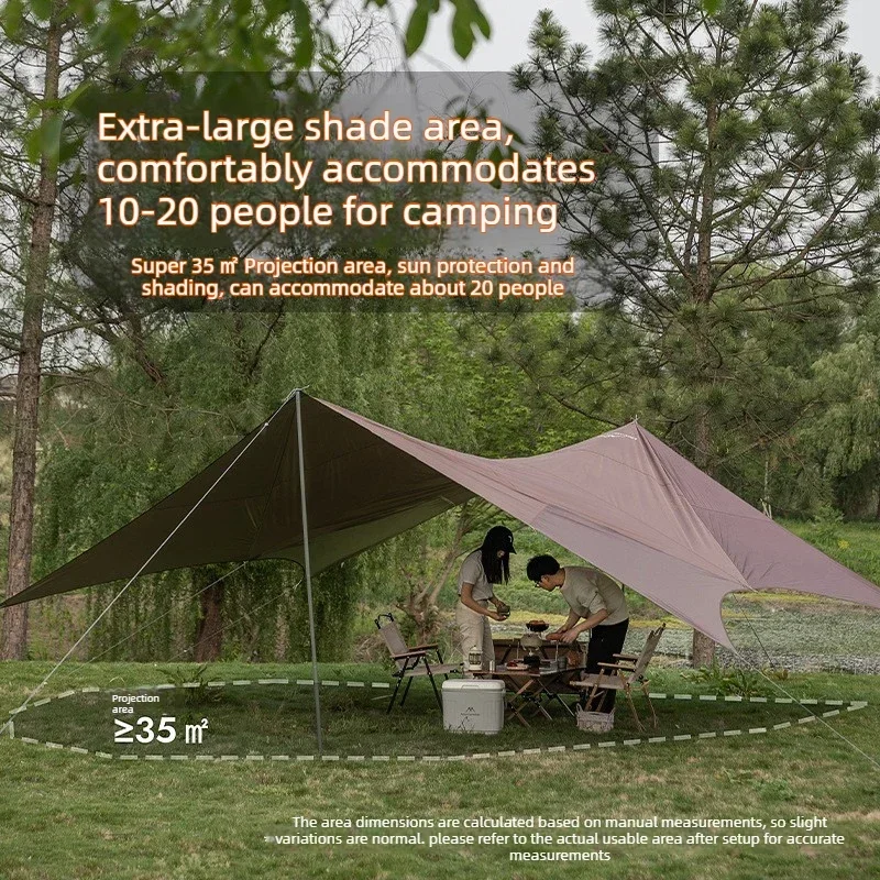 Waterproof UV Protection Outdoor Awning Canopy Beach Shade Portable Gazebo Heavy Duty 6.4x5.6m Octagon Butterfly Camping Tarp