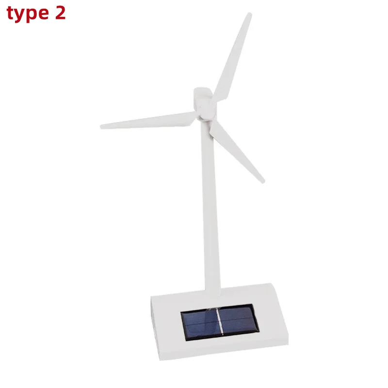 Molino De Viento Solar De Escritorio | 2 Piezas Modelo De Turbina Con Panel Solar | Juguete Educativo Y Decorativo