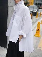 Loose White Long Women's Shirt for Spring Autumn #6