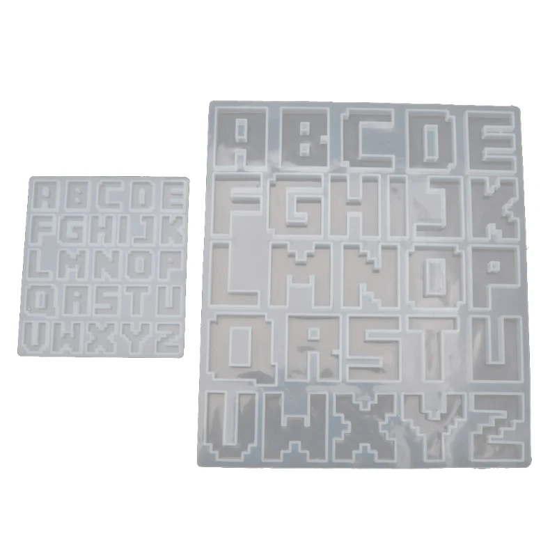 Pixel Letters Mold Pendant UV Resin Silicone Mold Jewelry Making Tools