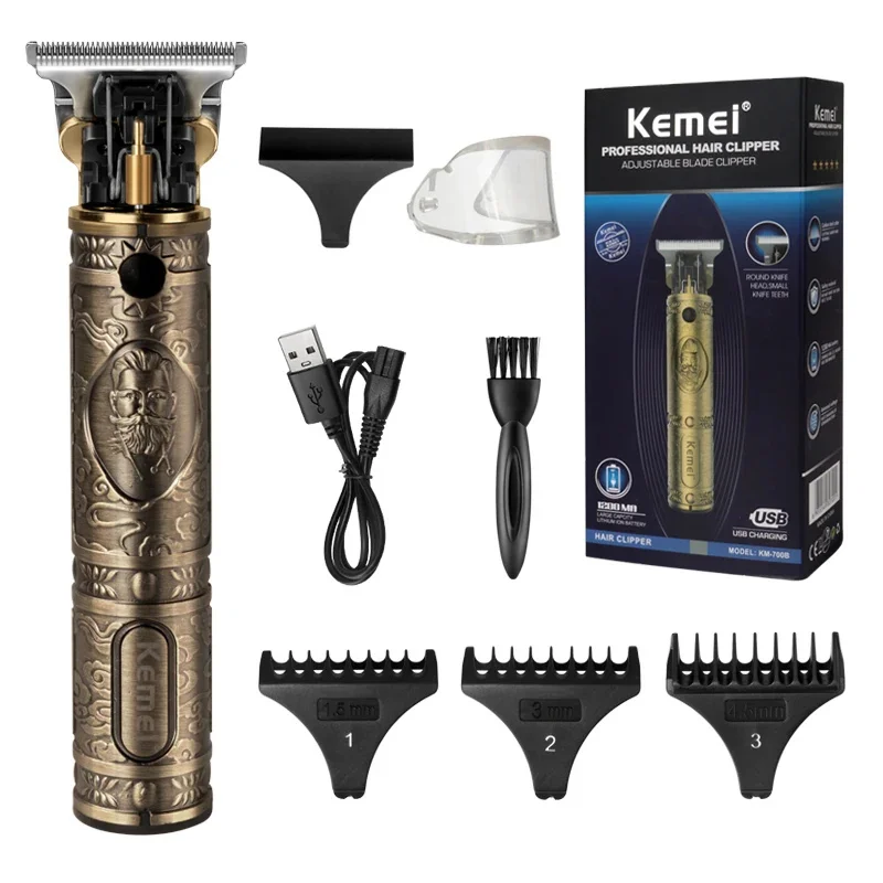 Kemei Electric Hair Clipper Professional Hair Carving Clipper Clipper Clipper Rechargeable Clipper Relief Cordless Clipper KM700B