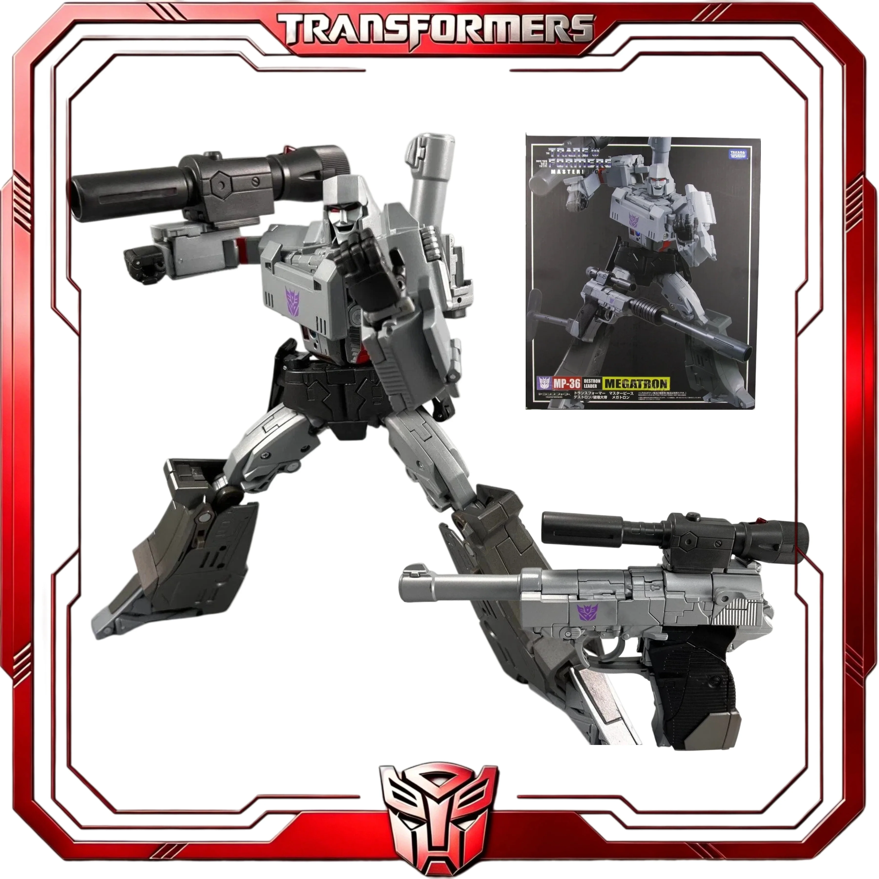 

In Stock Transformers Masterpiece MP-36 Megatron G1 Decepticon Leader Robot Toy Hobby Collection Gift for Fans