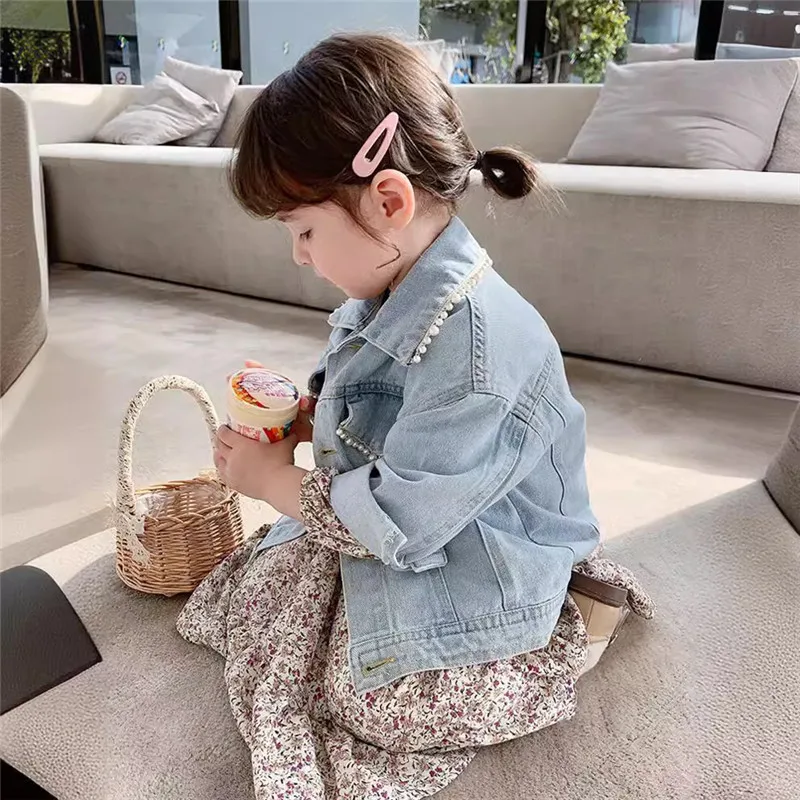 Fashion Denim Jacket Girls Coat Spring Autumn Children Outerwear Kids Casual Jackets