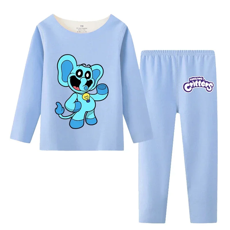 Smilings Critters Kids Pajamas Warm Clothing Anime Figures Catnap Round Neck Traceless Tops Clothes Pants Sets Sleepwears Suits