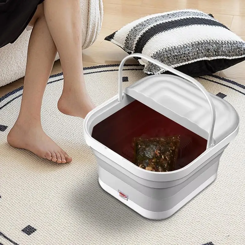 Foldable Foot Bath Tub Heating Constant Temperature Control Massage Foot Intelligent Electric Soaking Basin Portable Household