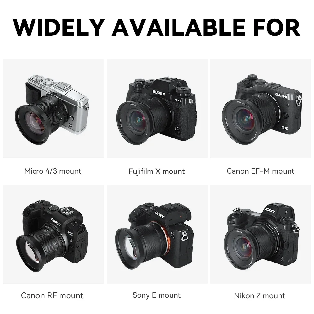 7artisans 12mm F2.8 Mark II APS-C objectif d'appareil photo Super Ultra grand Angle Pour Sony E Nikon Z IL EOS-M IL RF Fuji XF figuré/3 bouche