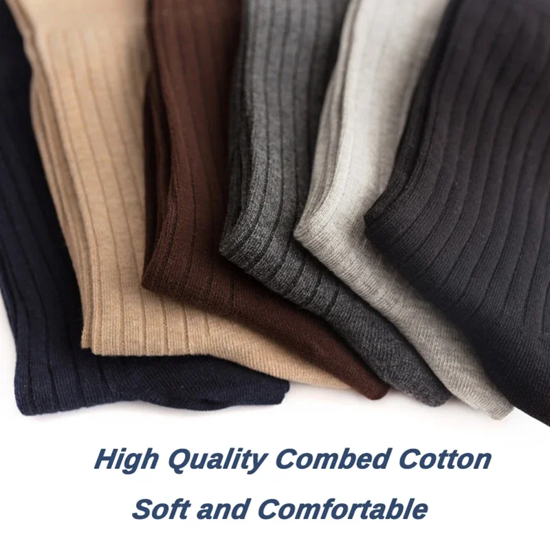 Mans Socks Combed Cotton Business Good Quality Large Size EU 39-50 Number of codes Striped Breathable Husbands Father Socks