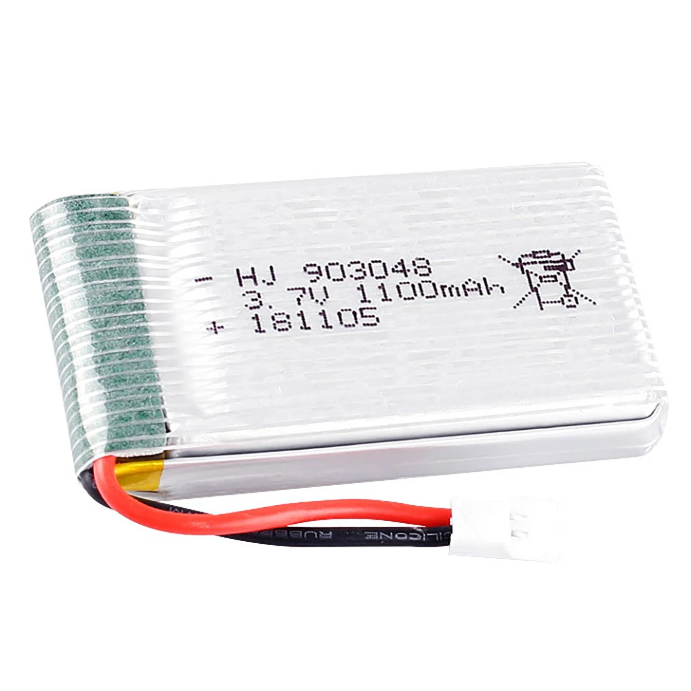 3.7V 1100mAh 903048 batteria Lipo batteria ricaricabile per Syma X5C X5SW M68 Cheerson CX-30 H5C Drone pezzi di ricambio da 2 pezzi a 5 pezzi