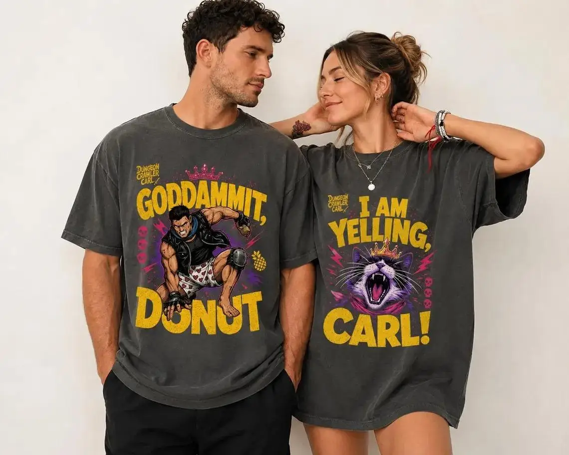 Dungeon Crawler Carl Couple Matching Shirts, Goddamnit Donut t shirt, I am Yelling carl Tee, Dungeon Crawler Carl Shirt
