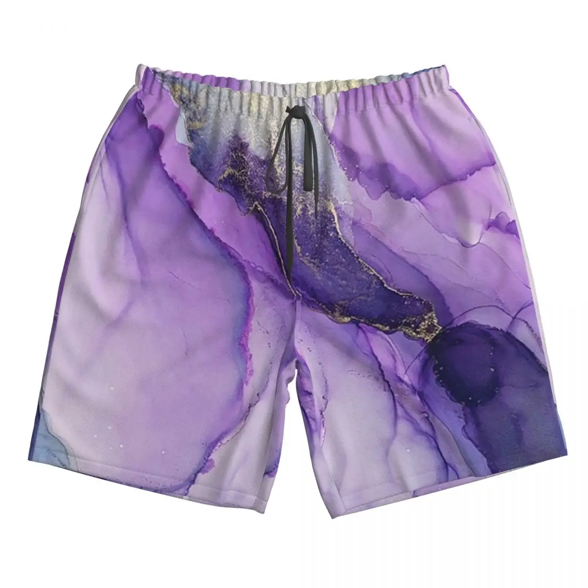 

Original Regal Purple Alcohol Ink Abstract A Trunks Beach Board Shorts Casual Quick Dry Swim Summer Men Pants